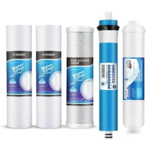 Kasečių rinkinys atvirkštinio osmoso sistemoms 5 pakopų su 75 GPD membrana (RO5)