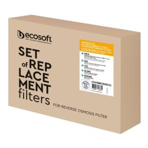 Standartinis pažangus 5 pakaitinių filtrų rinkinys su mineralizacija ECOSOFT (PP5-GAC-CTO-50GPD-POSTMIN)